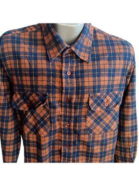 Large Vintage Flannel Skater Shirt 1990's Williams Bay Plaid Soft Buttery Grunge